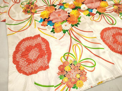 平和屋着物[]お宮参り　女の子　祝着　産着　初着　のしめ　絞り　くす玉花文　金彩　逸品　DABH5457ea