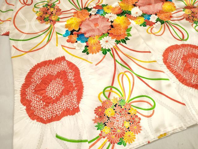 平和屋着物[]お宮参り　女の子　祝着　産着　初着　のしめ　絞り　くす玉花文　金彩　逸品　DABH5457ea