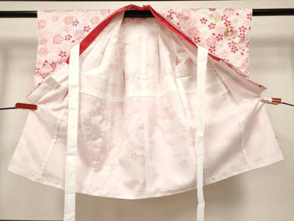平和屋着物[]七五三　女の子　３歳　祝着　三つ身　鞠桜文　金彩　DABH5463ea