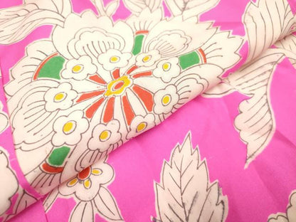 平和屋着物[]七五三　女の子　３歳　祝着　三つ身　更紗花文　逸品　DABH5464ea