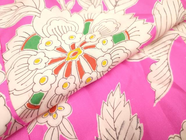 平和屋着物[]七五三　女の子　３歳　祝着　三つ身　更紗花文　逸品　DABH5464ea