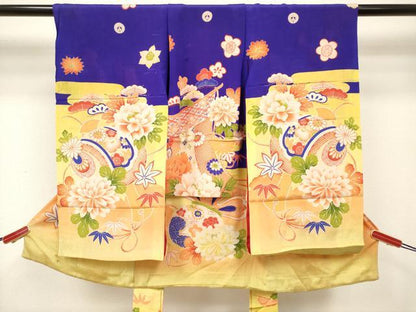 平和屋着物[]アンティーク　大正ロマン　お宮参り　女の子　祝着　産着　初着　のしめ　打ち出の小槌　松竹梅　几帳　逸品　DABH5465ea