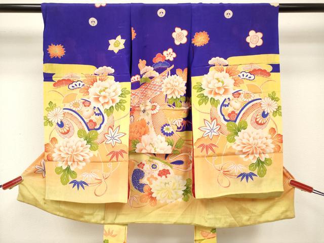 平和屋着物[]アンティーク　大正ロマン　お宮参り　女の子　祝着　産着　初着　のしめ　打ち出の小槌　松竹梅　几帳　逸品　DABH5465ea