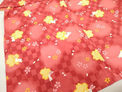 平和屋着物＊夏物　浴衣　女の子　跳びうさぎ　舞桜文　日本製　綿　DABH5469ea