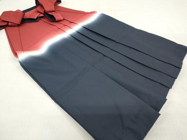 平和屋着物[]女の子　子供　行灯袴　赤紅色×留紺色　暈し染め　洗える着物　DABH5471ea