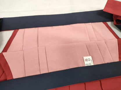 平和屋着物[]女の子　子供　行灯袴　赤紅色×留紺色　暈し染め　洗える着物　DABH5471ea