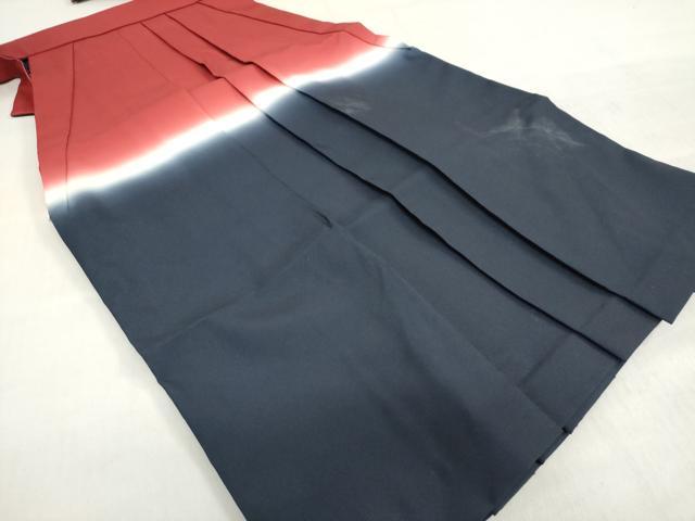 平和屋着物[]女の子　子供　行灯袴　赤紅色×留紺色　暈し染め　洗える着物　DABH5471ea