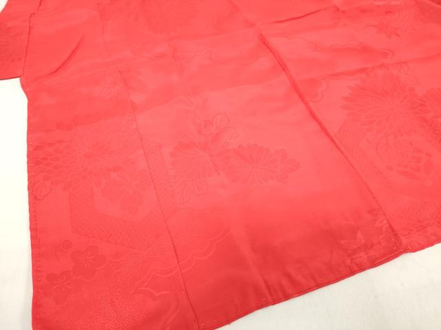 平和屋着物[]女の子　子供　長襦袢　袷　菊亀甲地紋　猩々緋色　DABH5474ea