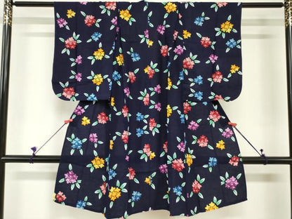 平和屋着物＊夏物　浴衣　女の子　注染　桔梗　日本製　綿　逸品　DABH5476ea