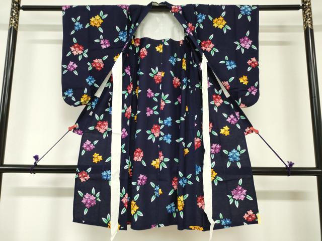 平和屋着物＊夏物　浴衣　女の子　注染　桔梗　日本製　綿　逸品　DABH5476ea