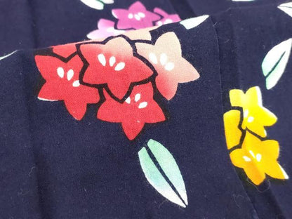 平和屋着物＊夏物　浴衣　女の子　注染　桔梗　日本製　綿　逸品　DABH5476ea