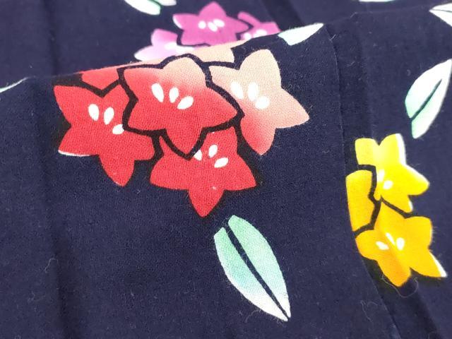 平和屋着物＊夏物　浴衣　女の子　注染　桔梗　日本製　綿　逸品　DABH5476ea