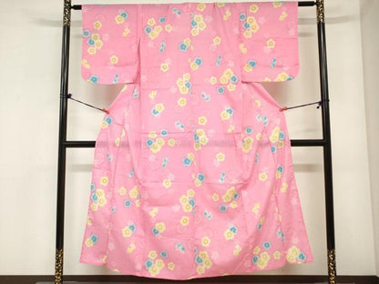 平和屋着物＊夏物　浴衣　女の子　舞桜文　金魚　綿　DABH5477ea