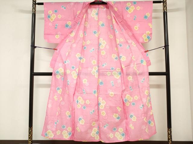 平和屋着物＊夏物　浴衣　女の子　舞桜文　金魚　綿　DABH5477ea
