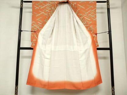 平和屋着物[]七五三　女の子　７歳　祝着　四つ身　変わり格子　逸品　DABH5479ea