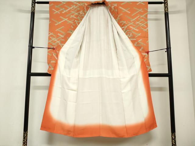 平和屋着物[]七五三　女の子　７歳　祝着　四つ身　変わり格子　逸品　DABH5479ea