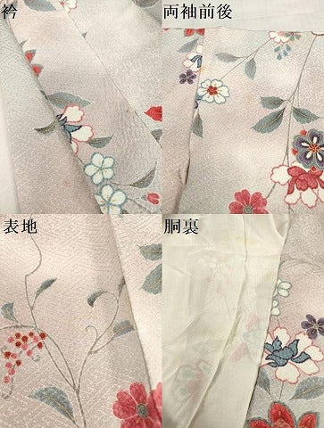 平和屋着物[]七五三　女の子　７歳　祝着　四つ身　枝垂れ花文　暈し染め　金彩　逸品　DABH5481ea