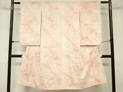 平和屋着物[]七五三　女の子　７歳　祝着　四つ身　総絞り　舞花文　逸品　DABH5485ea