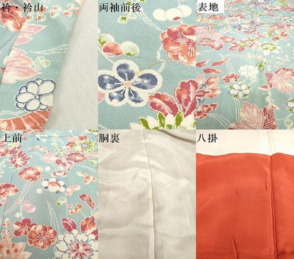 平和屋着物[]七五三　女の子　７歳　祝着　四つ身　桐花文　反端付き　逸品　DABH5486ea