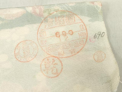 平和屋着物[]七五三　女の子　７歳　祝着　四つ身　桐花文　反端付き　逸品　DABH5486ea