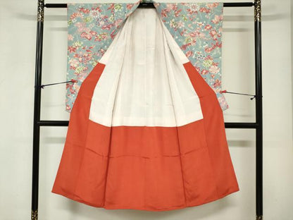 平和屋着物[]七五三　女の子　７歳　祝着　四つ身　桐花文　反端付き　逸品　DABH5486ea