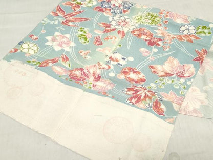 平和屋着物[]七五三　女の子　７歳　祝着　四つ身　桐花文　反端付き　逸品　DABH5486ea