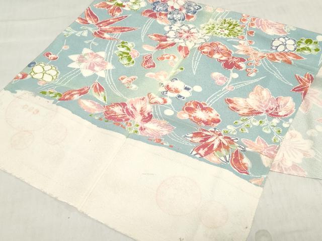 平和屋着物[]七五三　女の子　７歳　祝着　四つ身　桐花文　反端付き　逸品　DABH5486ea