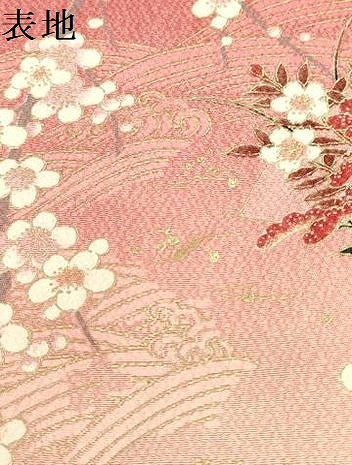 平和屋着物∵女の子　十三参り　子供　扇面花文　枝梅　暈し染め　金彩　逸品　DABH5489ea