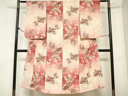 平和屋着物∵女の子　十三参り　子供　扇面花文　枝梅　暈し染め　金彩　逸品　DABH5489ea