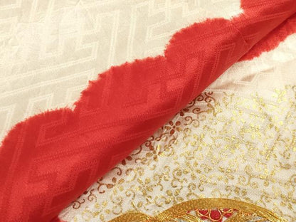 平和屋着物[]七五三　女の子　３歳　祝着　三つ身　駒刺繍　絞り　手鞠　金彩　逸品　DABH5491ea