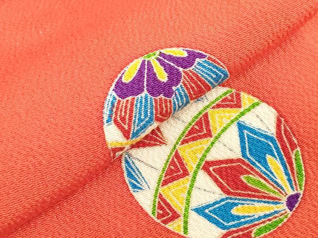平和屋着物[]七五三　女の子　３歳　祝着　三つ身　手鞠　鬼しぼ縮緬　逸品　DABH5493ea