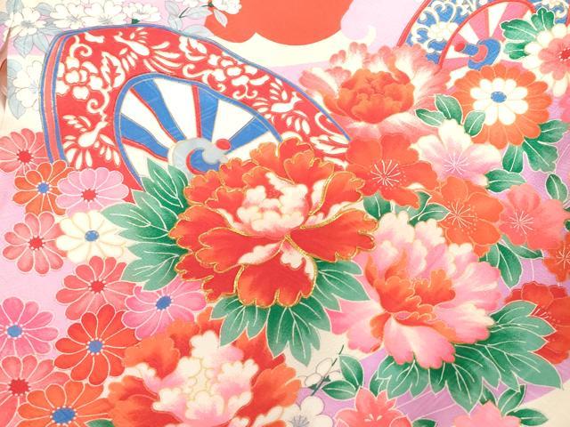 平和屋着物[]お宮参り　女の子　祝着　産着　初着　のしめ　駒刺繍　源氏車花文　逸品　DABH5503ea
