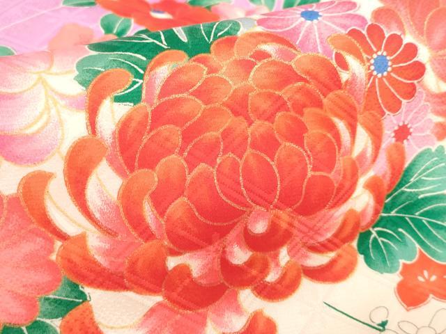 平和屋着物[]お宮参り　女の子　祝着　産着　初着　のしめ　駒刺繍　源氏車花文　逸品　DABH5503ea