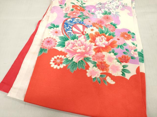平和屋着物[]お宮参り　女の子　祝着　産着　初着　のしめ　駒刺繍　源氏車花文　逸品　DABH5503ea