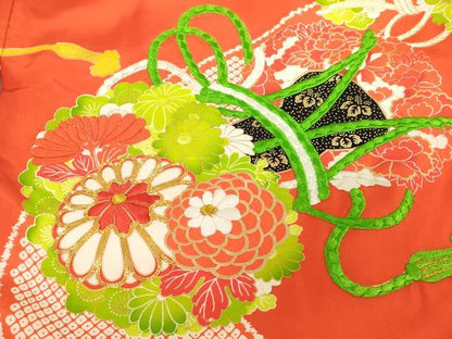 平和屋着物[]お宮参り　女の子　祝着　産着　初着　のしめ　駒刺繍　花鼓文　金彩　逸品　DABH5505ea