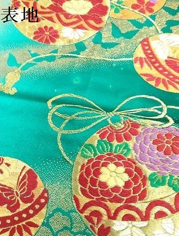 平和屋着物[]女の子　子供　全通柄袋帯　唐織　御殿鞠　舞蝶花文　金糸　逸品　DABH5506ea