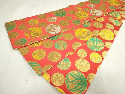 平和屋着物[]女の子　子供　丸帯　手毬文　金糸　逸品　DABH5516ea