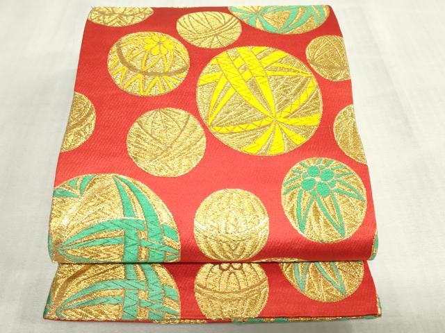平和屋着物[]女の子　子供　丸帯　手毬文　金糸　逸品　DABH5516ea