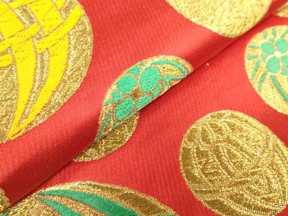 平和屋着物[]女の子　子供　丸帯　手毬文　金糸　逸品　DABH5516ea