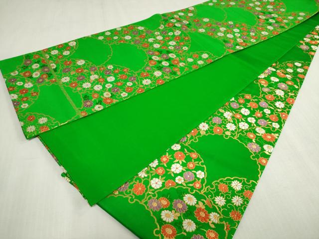 平和屋着物[]女の子　子供　全通柄袋帯　唐織　雪輪青海波　花唐草文　金糸　逸品　DABH5519ea