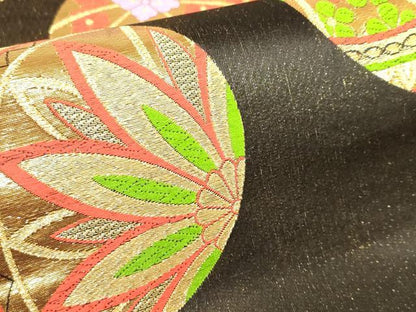平和屋着物[]女の子　子供　全通柄袋帯　唐織　手毬文　金糸　逸品　DABH5520ea