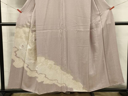 平和屋着物■訪問着　絞り　刺繍　道長貝桶花文　金銀彩　正絹　逸品　DABH5522ya