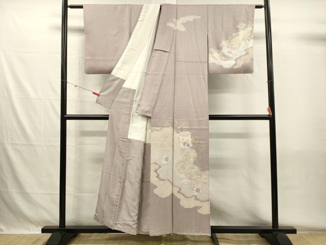 平和屋着物■訪問着　絞り　刺繍　道長貝桶花文　金銀彩　正絹　逸品　DABH5522ya