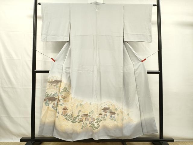 平和屋着物■豪華色留袖　寿光織　人物風景文　暈し染め　金糸　正絹　逸品　DABH5523ya