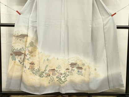 平和屋着物■豪華色留袖　寿光織　人物風景文　暈し染め　金糸　正絹　逸品　DABH5523ya