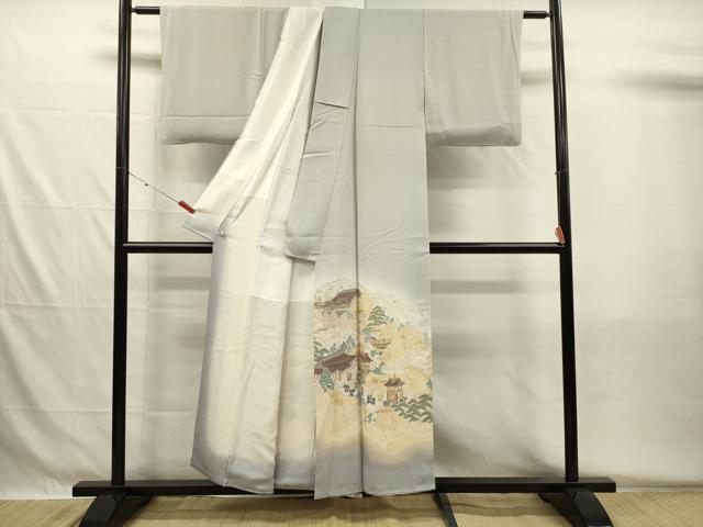平和屋着物■豪華色留袖　寿光織　人物風景文　暈し染め　金糸　正絹　逸品　DABH5523ya