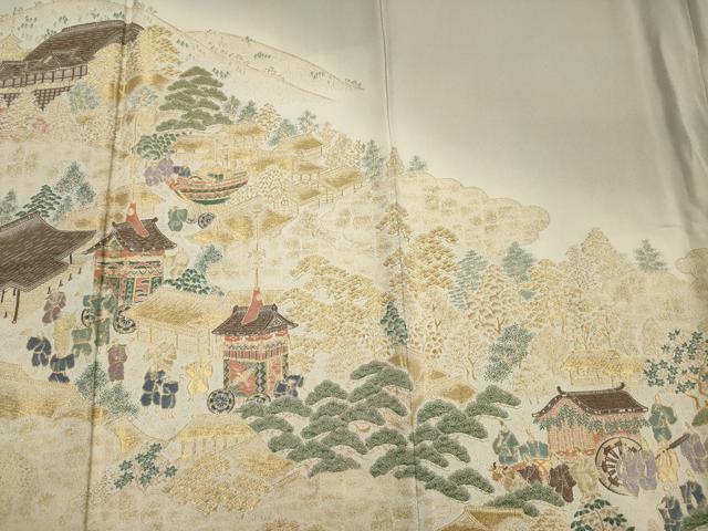 平和屋着物■豪華色留袖　寿光織　人物風景文　暈し染め　金糸　正絹　逸品　DABH5523ya