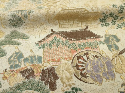 平和屋着物■豪華色留袖　寿光織　人物風景文　暈し染め　金糸　正絹　逸品　DABH5523ya