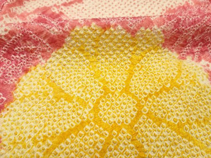 平和屋着物■訪問着　総絞り　流水菊文　正絹　逸品　DABH5530ya