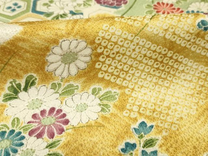 平和屋着物■上質な小紋　草花文　金彩　正絹　逸品　DABH5533ya